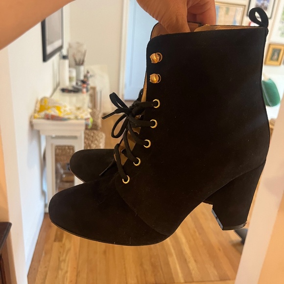 L’agence Valerie Lace-up Suede Booties - Picture 2 of 2